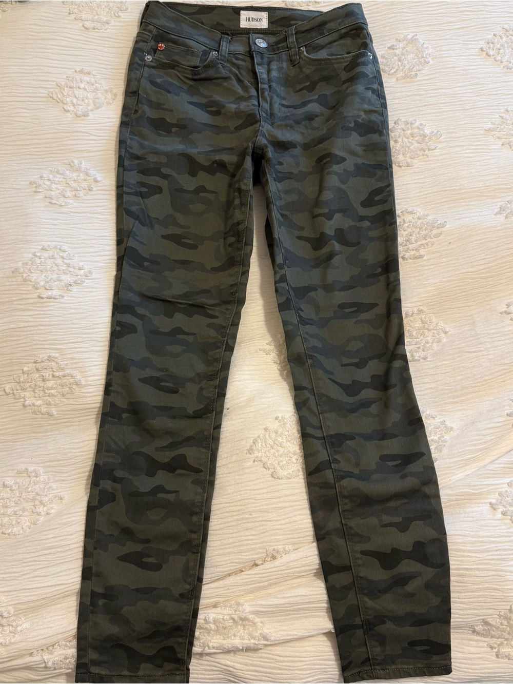 Hudson Camo Skinny Jeans - Olive/Black size 26